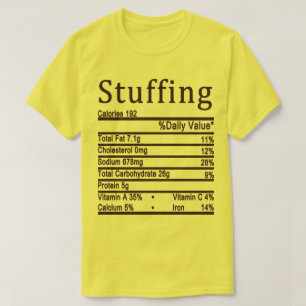 T-shirt Étiquette de la valeur nutritive