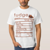 T-shirt étiquette de la valeur nutritive du fudge (Devant)