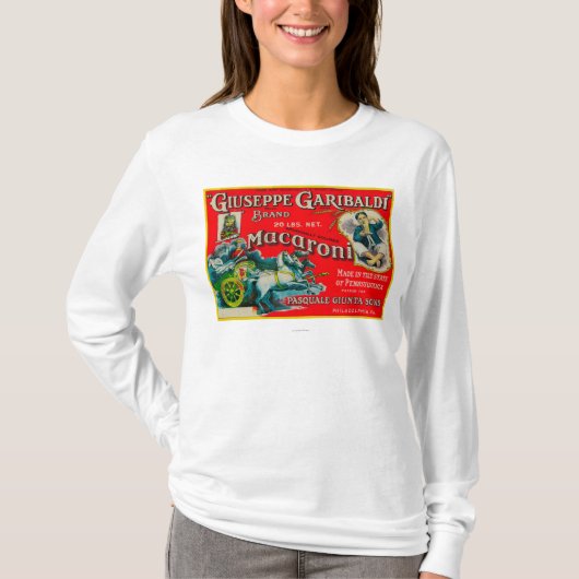 T-shirt Étiquette de macaronis de Giuseppe Garibaldi (Devant)