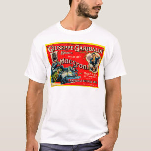 T-shirt étiquette de macaronis de Giuseppe Garibaldi des