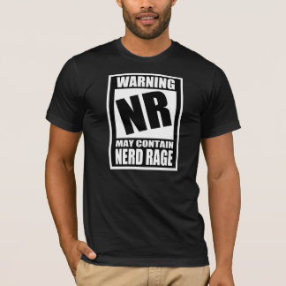 T-shirt Étiquette de mise en garde nerd de rage