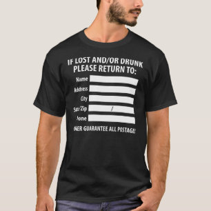 T-shirt Étiquette de retour perdu/bu