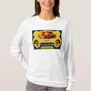 T-shirt Étiquette de rhubarbe de Tock de coutil