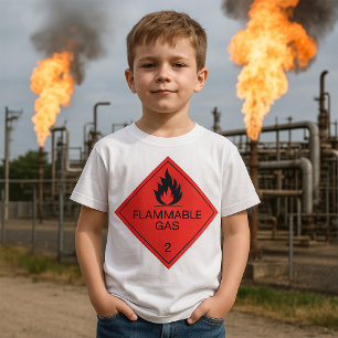 T-shirt Étiquette de sécurité pour gaz inflammable, pannea