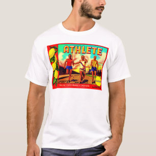 T-shirt étiquette des caisses de fruits des athlètes des a