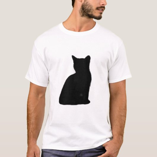 T-shirt Étiquette en silhouette pour animal de chat Clipar (Devant)