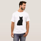 T-shirt Étiquette en silhouette pour animal de chat Clipar (Devant entier)