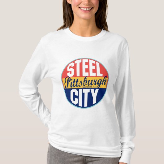 T-shirt Étiquette vintage de Pittsburgh (Devant)