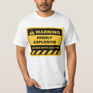 T-shirt Étiquettes d'alerte humaine très amusants
