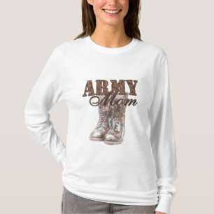 T-shirt Étiquettes de chien des bottes de combat de maman