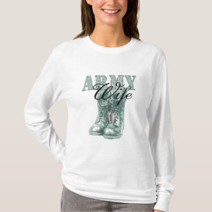 T-shirt Étiquettes de chien des bottes de combat d'épous