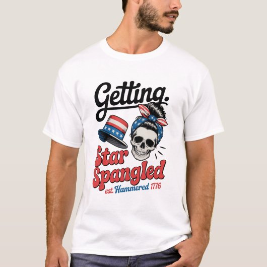 T-shirt Étoile crâne martelé (Devant)