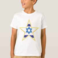 Étoile de David Drapeau Israélien Bordure Dorée