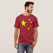 T-shirt Étoile de drapeau de la Chine (Devant entier)
