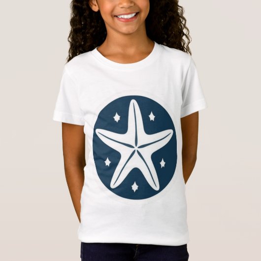T-Shirt Étoile de mer avec des étoiles blanches (Devant)