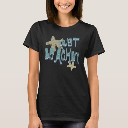 T-shirt Étoile de mer de plage Noir (Devant)