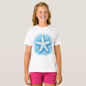 T-shirt Étoile de mer en bleu (Devant entier)