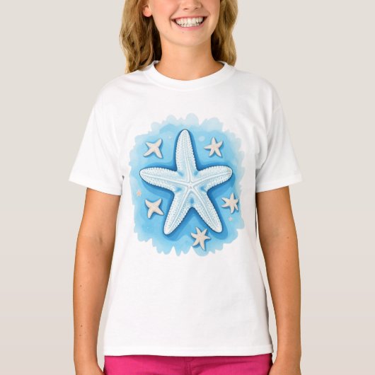 T-shirt Étoile de mer en bleu (Devant)
