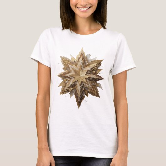 T-shirt Étoile dorée argentée de style design moderne (Devant)