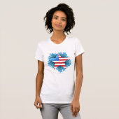 T-shirt étoile Drapeau féminin (Devant entier)
