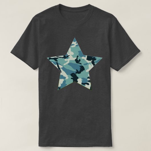 T-shirt Étoile Motif de Camo d'hiver (Design devant)