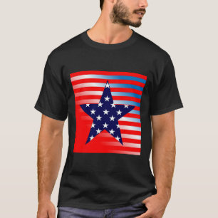 T-shirt Étoile patriotique Abstraite en rouge et bleu