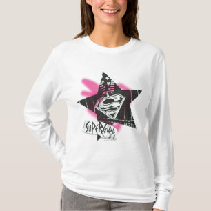 T-shirt Étoile rose de peinture de jet de Supergirl
