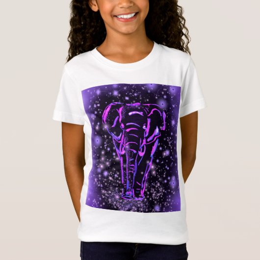T-Shirt Étoile Rose Violet Nuit Étoile (Devant)