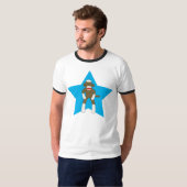 T-shirt Étoile superbe de singe de chaussette (Devant entier)