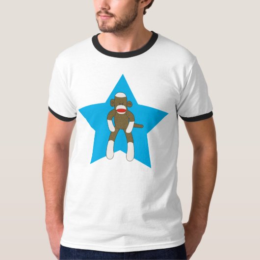 T-shirt Étoile superbe de singe de chaussette (Devant)
