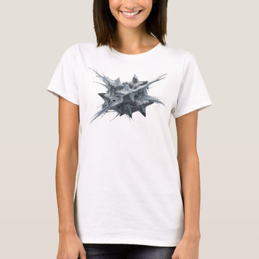 T-shirt Étoiles Abstraites Argentées Design Original Éléga (Devant)