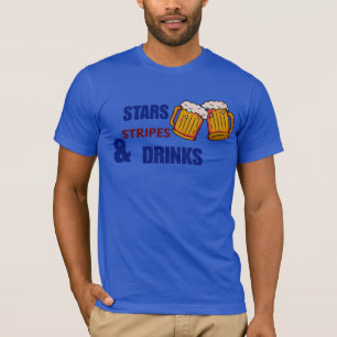 T-shirt Étoiles Bandes & Boissons Drôle Patriotique 4 juil
