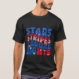 T-shirt Étoiles Bandes Et Droits Égaux 4 Juillet Femmes