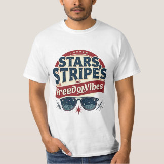 T-shirt Étoiles, bandes et vibrations de liberté