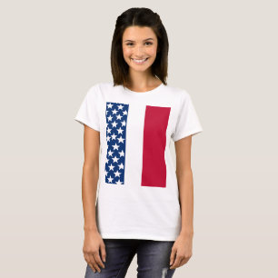 T-shirt Étoiles blanches bleues rouges joyeux Jour de l'In