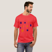 T-shirt Étoiles bleues et orange (Devant entier)