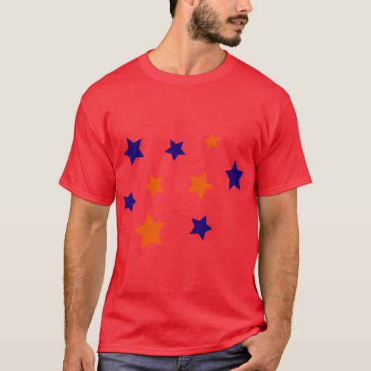 T-shirt Étoiles bleues et orange (Devant)