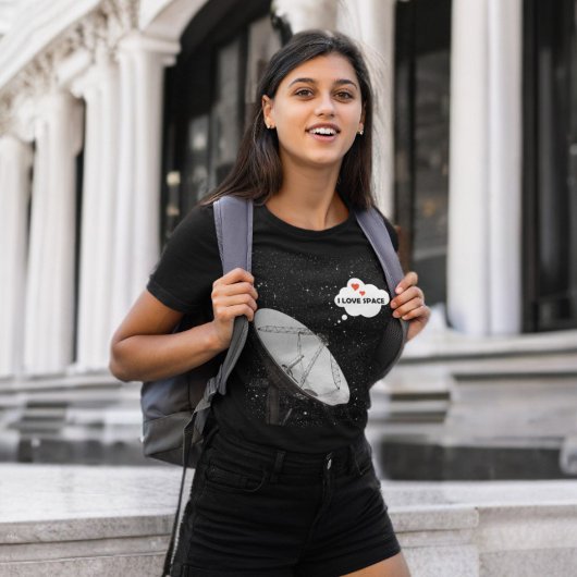 T-shirt Etoiles de fond Radiotélescope Phrase I LOCAL