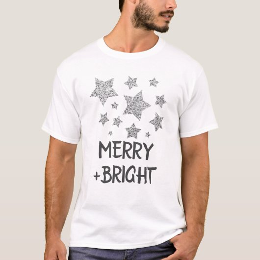 T-shirt Étoiles de Noël Joyeux éclat (Devant)