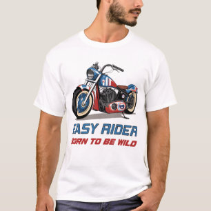 T-shirt Étoiles et rayures de motocycliste Easy Rider