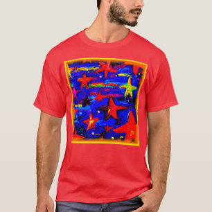 T-shirt Étoiles Rouges Colorées. Commandez dès maintenant