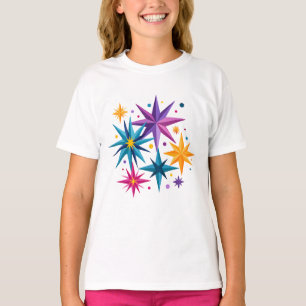 T-shirt Étoiles scintillantes colorées – Étoiles mignonnes