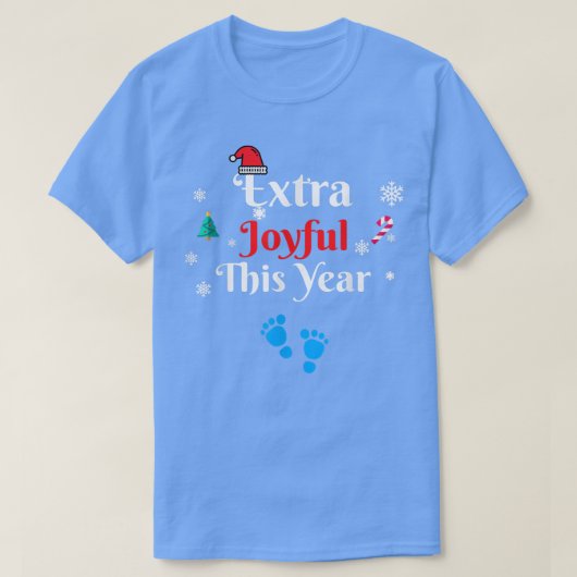 T-shirt Etra Joyful Cette année Noël Grossesse C'est un B (Design devant)