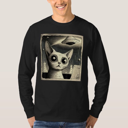 T-shirt Étranger UFO Chat Autoportrait (Devant)