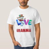 T-shirt Être Appelé Granma Snowman Drôle (Devant)