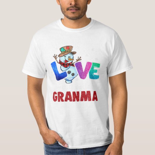 T-shirt Être Appelé Granma Snowman Drôle (Devant)
