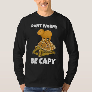 T-shirt Être Capy I Funny Capybara debout sur la tortue