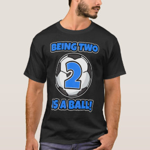 T-shirt Être Deux Est Un Bal Anniversaire Soccer Joueur Pa