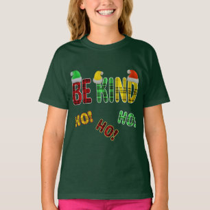 T-SHIRT ÊTRE GENTIL HO HO FUNNY CHRISTMAS PLAID QUOTE