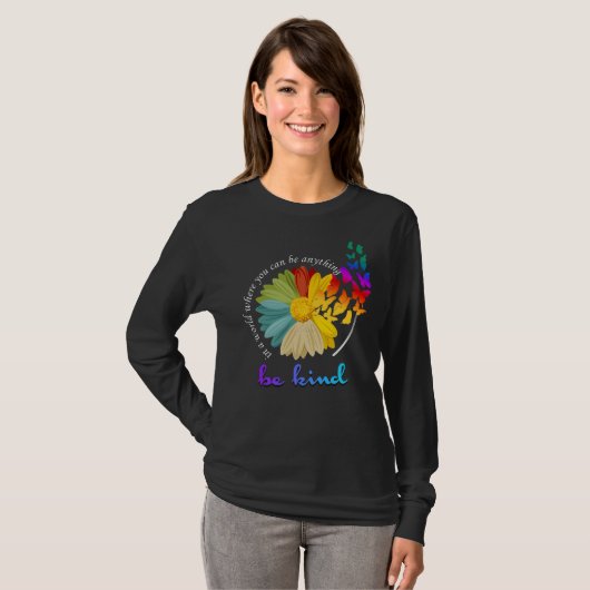 T-shirt Être gentil | Longs manches femmes (Devant entier)